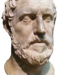 A marble bust of Thucydides