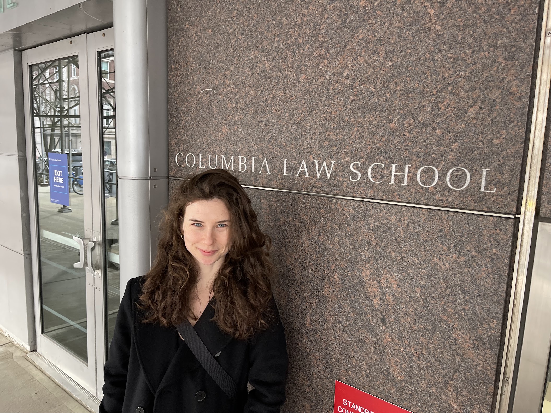 Rachel Roddy outside Columbia Law School