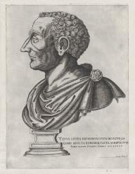 An engraving and etching of a bust of Titus Livius