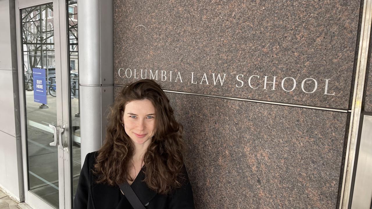Rachel Roddy outside Columbia Law School
