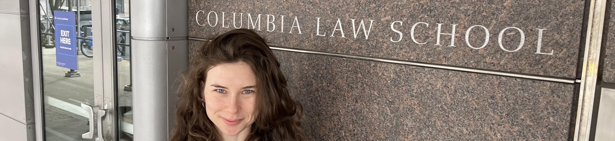 Rachel Roddy outside Columbia Law School